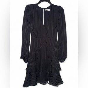 Astr Black Textured Long Sleeve Dress